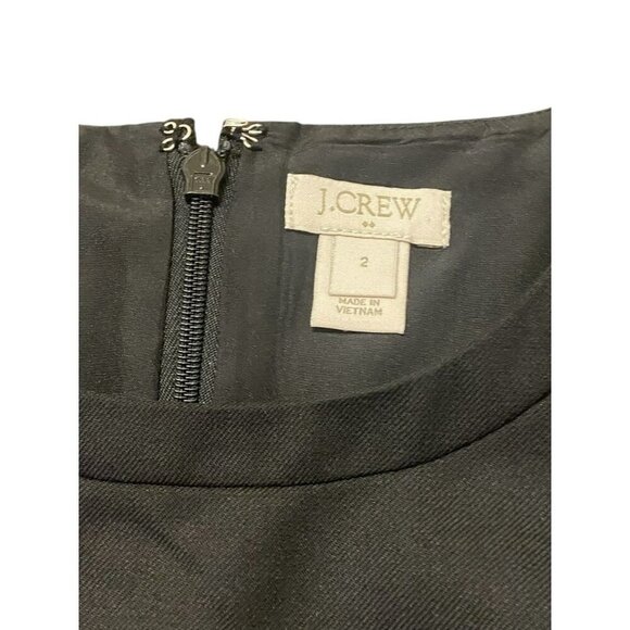 J Crew Sheath Dress 2 Sleevess Knee Length Pockets Black Wool Blend Sleeveless - Picture 5 of 7